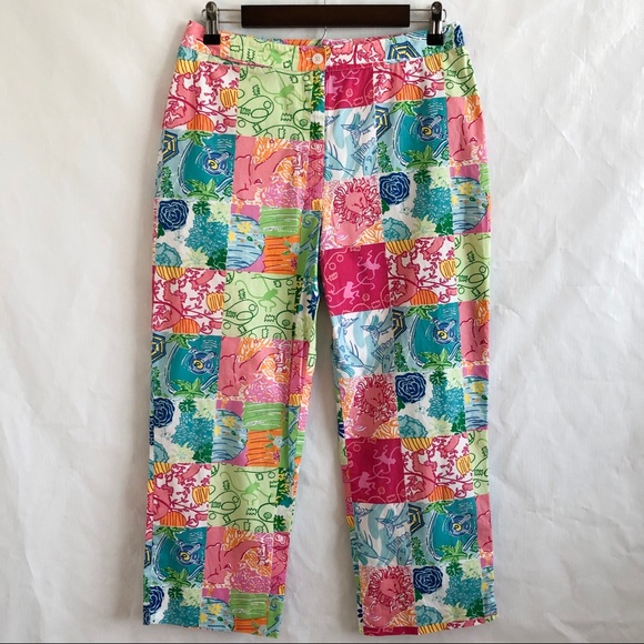 Lilly Pulitzer Patchwork Capri Pants • Size 8 - Picture 1 of 8